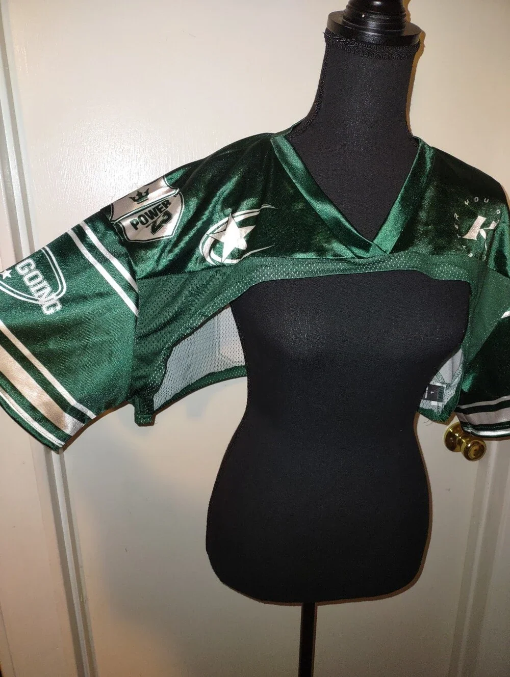 Y2K Streetwear Green Football Crop Jersey
